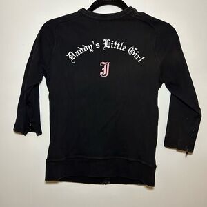 Authentic Vintage Y2K Juicy Couture Black Graphic Zip-up Top Women’s Size Large